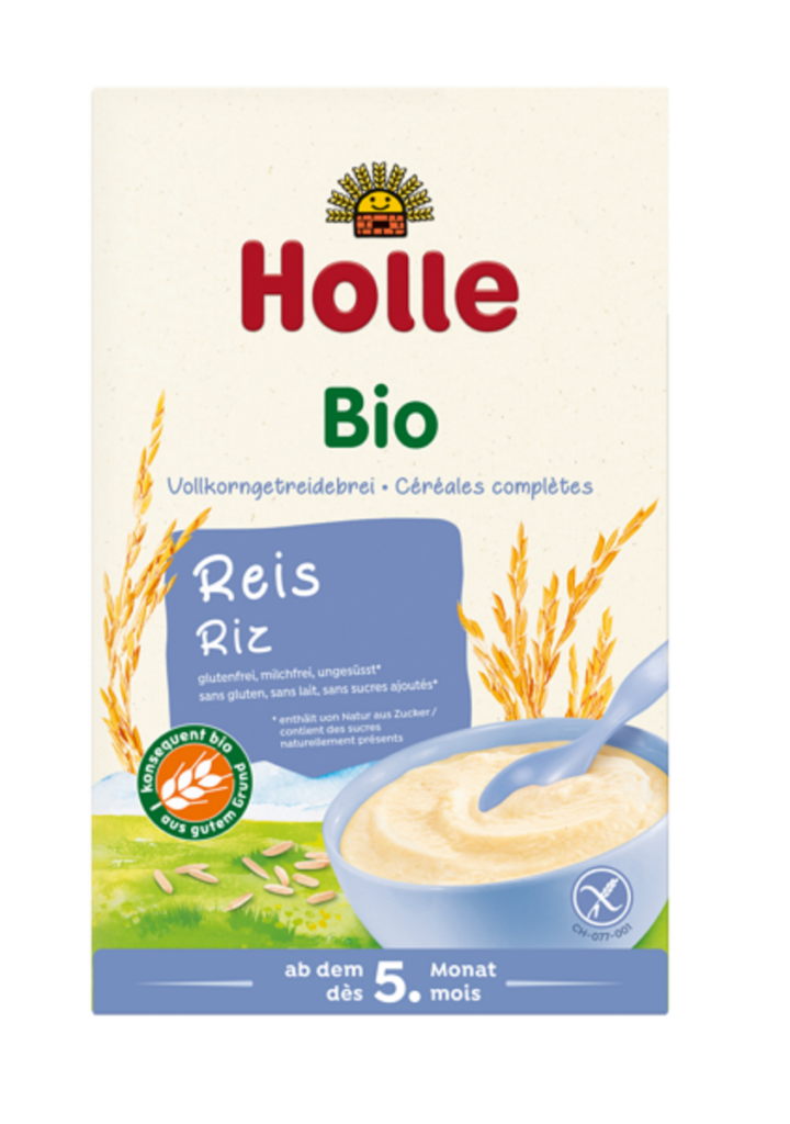 KASZKA RYŻOWA BEZ DODATKU CUKRÓW BEZGLUTENOWA OD 5 MIESIĄCA BIO 250 g – HOLLE