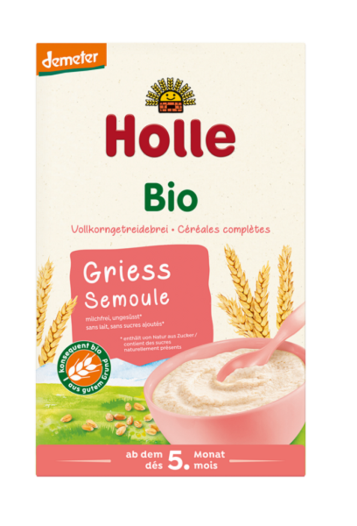 KASZKA PEŁNOZIARNISTA BEZ DODATKU CUKRÓW OD 5 MIESIĄCA DEMETER BIO 250 g – HOLLE