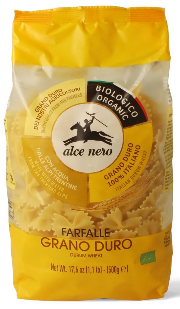 MAKARON (SEMOLINOWY) FARFALLE BIO 500 g – ALCE NERO