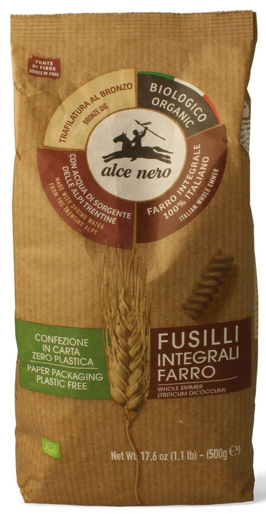 MAKARON (Z PŁASKURKI RAZOWY) FUSILLI BIO 500 g – ALCE NERO