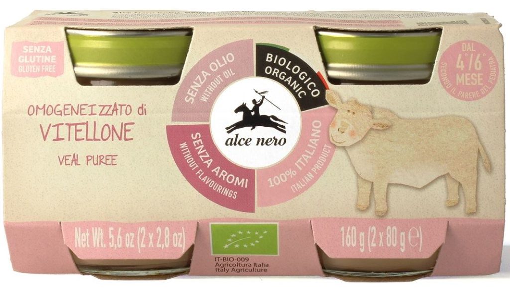 MIĘSO CIELĘCINA BEZGLUTENOWE OD 4 MIESIĄCA BIO (2 x 80 g) 160 g – ALCE NERO
