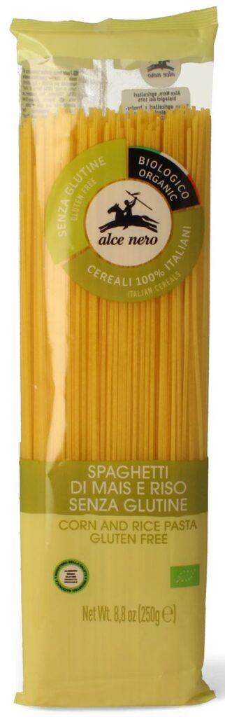 MAKARON (KUKURYDZIANO – RYŻOWY) SPAGHETTI BEZGLUTENOWY BIO 250 g – ALCE NERO