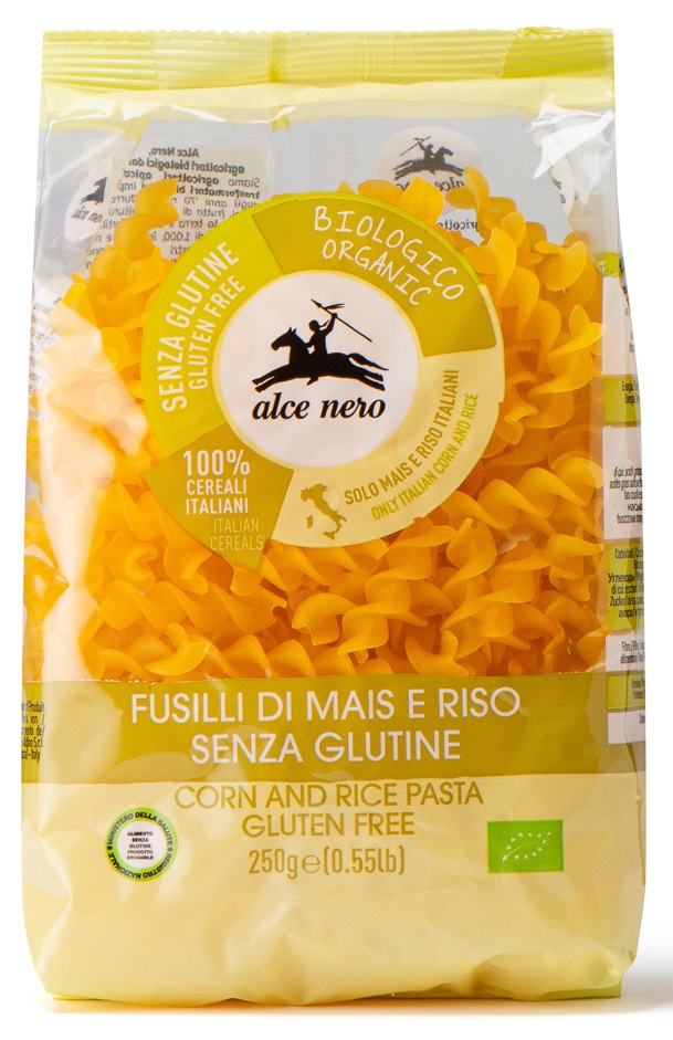 MAKARON (KUKURYDZIANO – RYŻOWY) FUSILLI BEZGLUTENOWY BIO 250 g – ALCE NERO