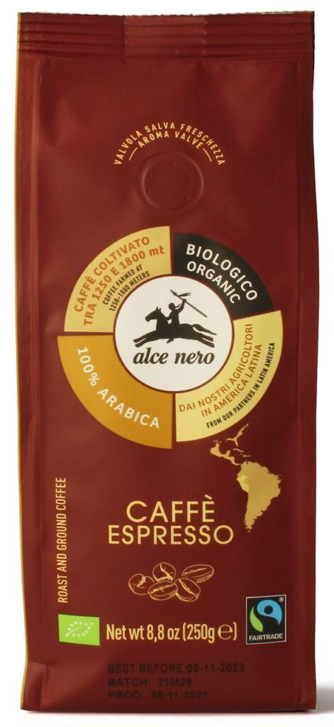 KAWA MIELONA ARABICA 100 % ESPRESSO FAIR TRADE GÓRSKA BIO 250 g – ALCE NERO