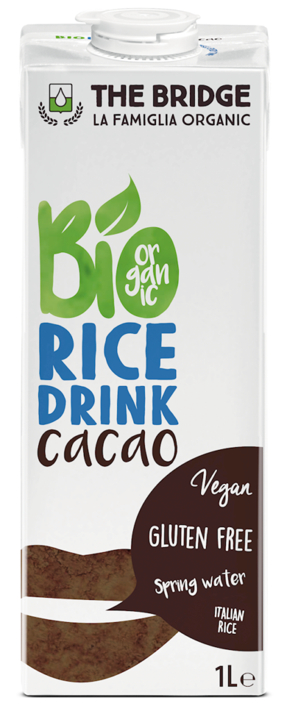 NAPÓJ RYŻOWY O SMAKU CZEKOLADOWYM BEZGLUTENOWY BIO 1 L – THE BRIDGE