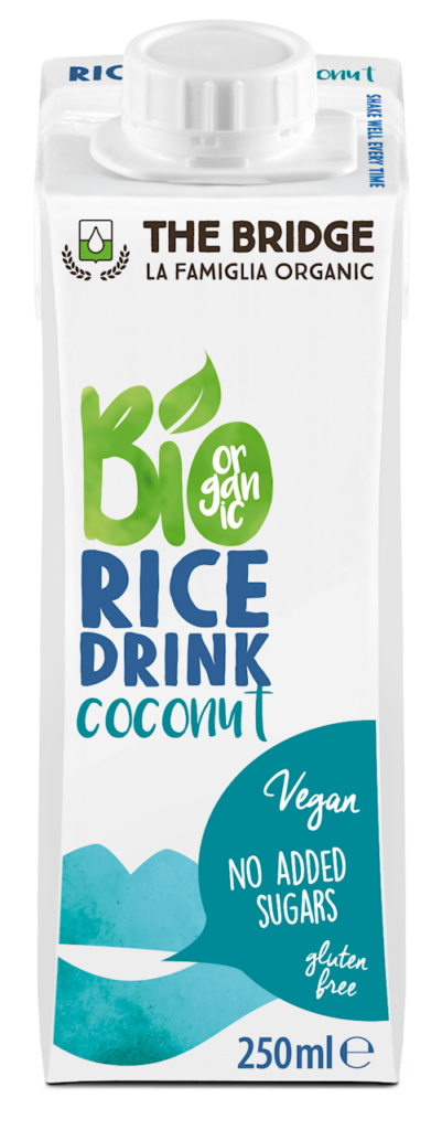 NAPÓJ RYŻOWO – KOKOSOWY BEZ DODATKU CUKRÓW BEZGLUTENOWY BIO 250 ml – THE BRIDGE