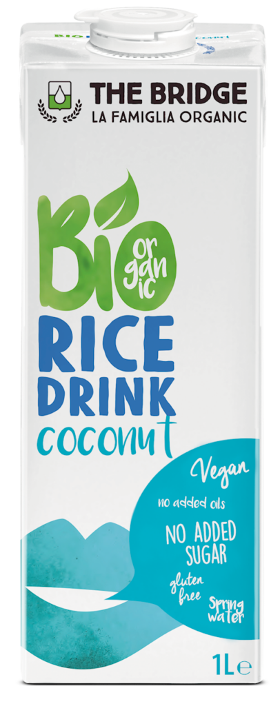 NAPÓJ RYŻOWO – KOKOSOWY BEZ DODATKU CUKRÓW BEZGLUTENOWY BIO 1 L – THE BRIDGE