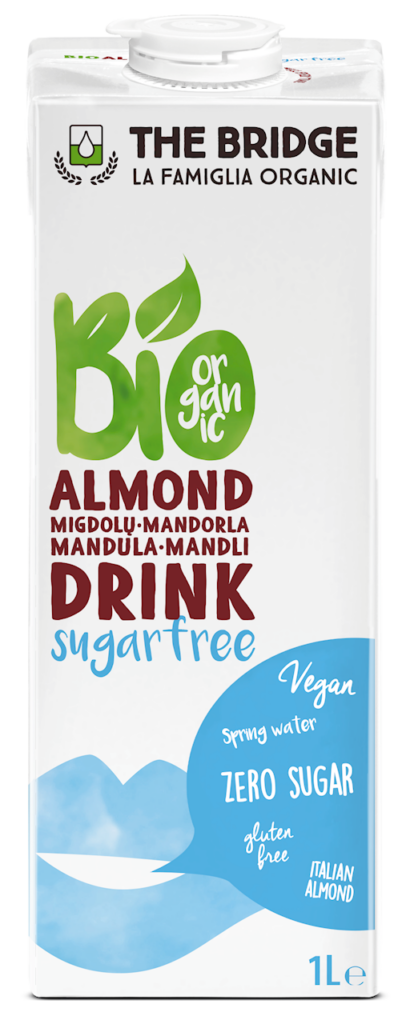 NAPÓJ MIGDAŁOWY 3 % BEZ CUKRU BEZGLUTENOWY BIO 1 L – THE BRIDGE