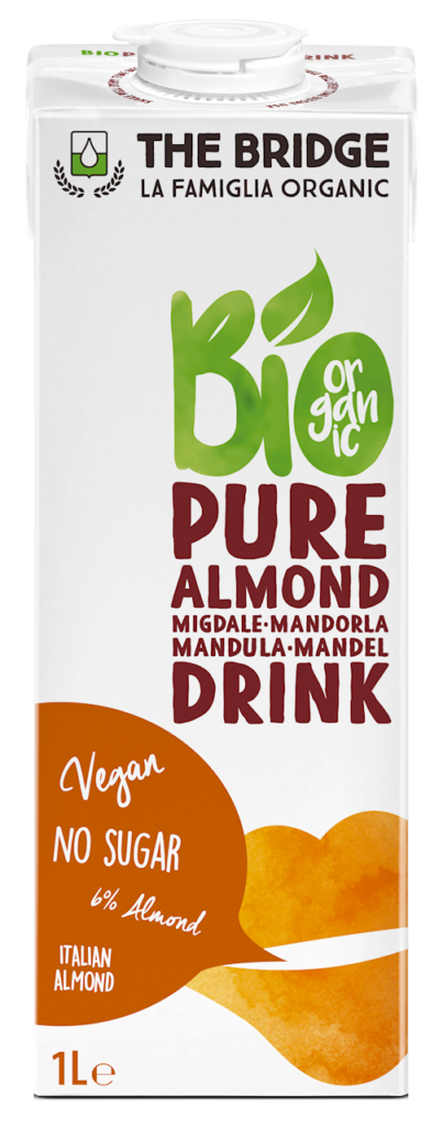 NAPÓJ MIGDAŁOWY 6 % BEZ DODATKU CUKRÓW BEZGLUTENOWY BIO 1 L – THE BRIDGE
