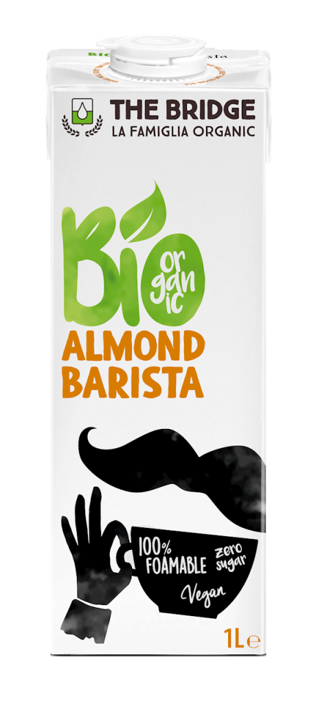 NAPÓJ MIGDAŁOWY BARISTA BEZ DODATKU CUKRÓW BEZGLUTENOWY BIO 1 L – THE BRIDGE