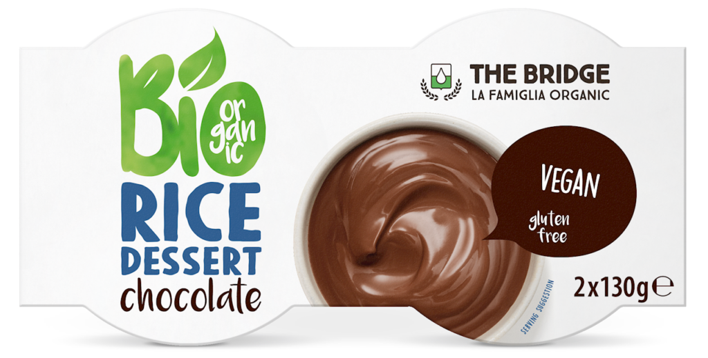DESER RYŻOWY CZEKOLADOWY BEZGLUTENOWY BIO (2 x 130 g) 260 g – THE BRIDGE