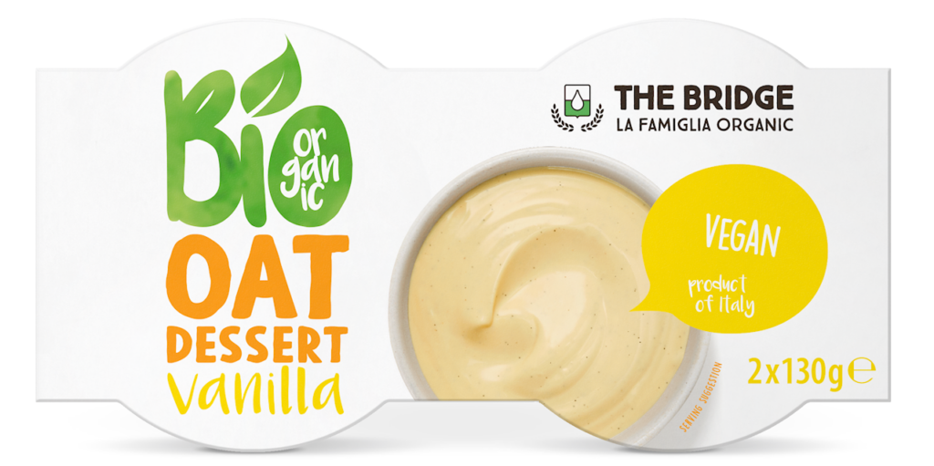DESER OWSIANY O SMAKU WANILIOWYM BIO (2 x 130 g) 260 g – THE BRIDGE