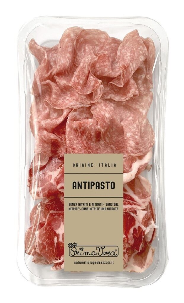 MIX PLASTRÓW DOJRZEWAJĄCYCH (SCHAB DOJRZEWAJĄCY LONZINO + SALAMI MILANO) BEZGLUTENOWE BIO 70 g – PRIMAVERA