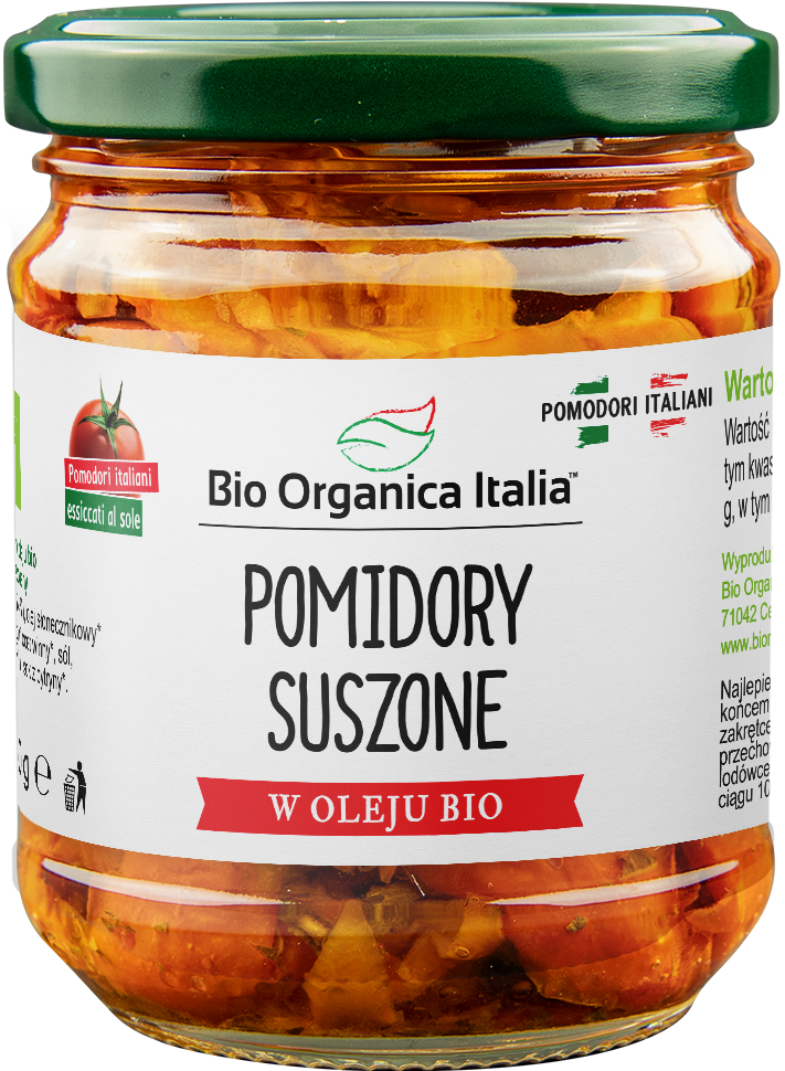 POMIDORY SUSZONE W OLEJU BIO 190 g (SŁOIK) – BIO ORGANICA ITALIA