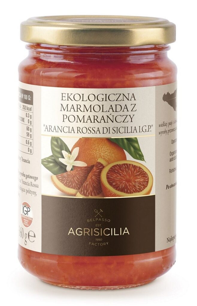 MARMOLADA Z CZERWONYCH POMARAŃCZY BIO 360 g – AGRISICILIA
