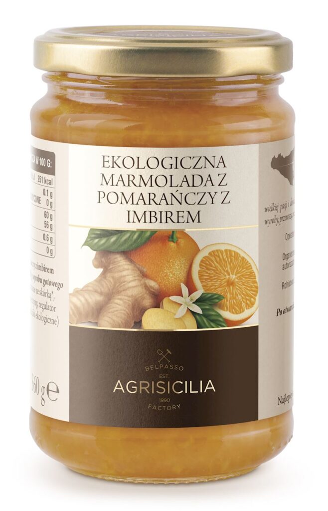 MARMOLADA Z POMARAŃCZY Z IMBIREM BIO 360 g – AGRISICILIA