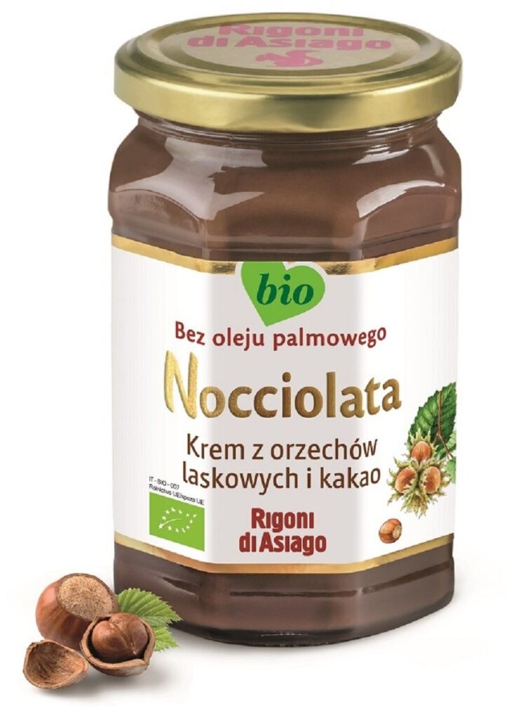 KREM Z ORZECHÓW LASKOWYCH I KAKAO BEZGLUTENOWY BIO 650 g – RIGONI DI ASIAGO (NOCCIOLATA)