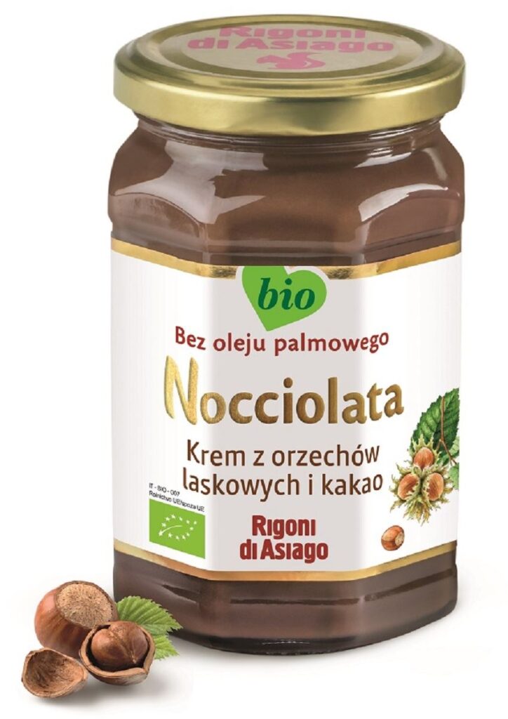 KREM Z ORZECHÓW LASKOWYCH I KAKAO BEZGLUTENOWY BIO 250 g – RIGONI DI ASIAGO (NOCCIOLATA)