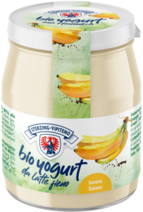 JOGURT BANANOWY Z MLEKA SIENNEGO BEZGLUTENOWY BIO 150 g (SŁOIK) - STERZING-VIPITENO