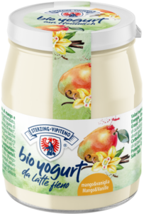 JOGURT MANGO - WANILIA Z MLEKA SIENNEGO BEZGLUTENOWY BIO 150 g (SŁOIK) - STERZING-VIPITENO