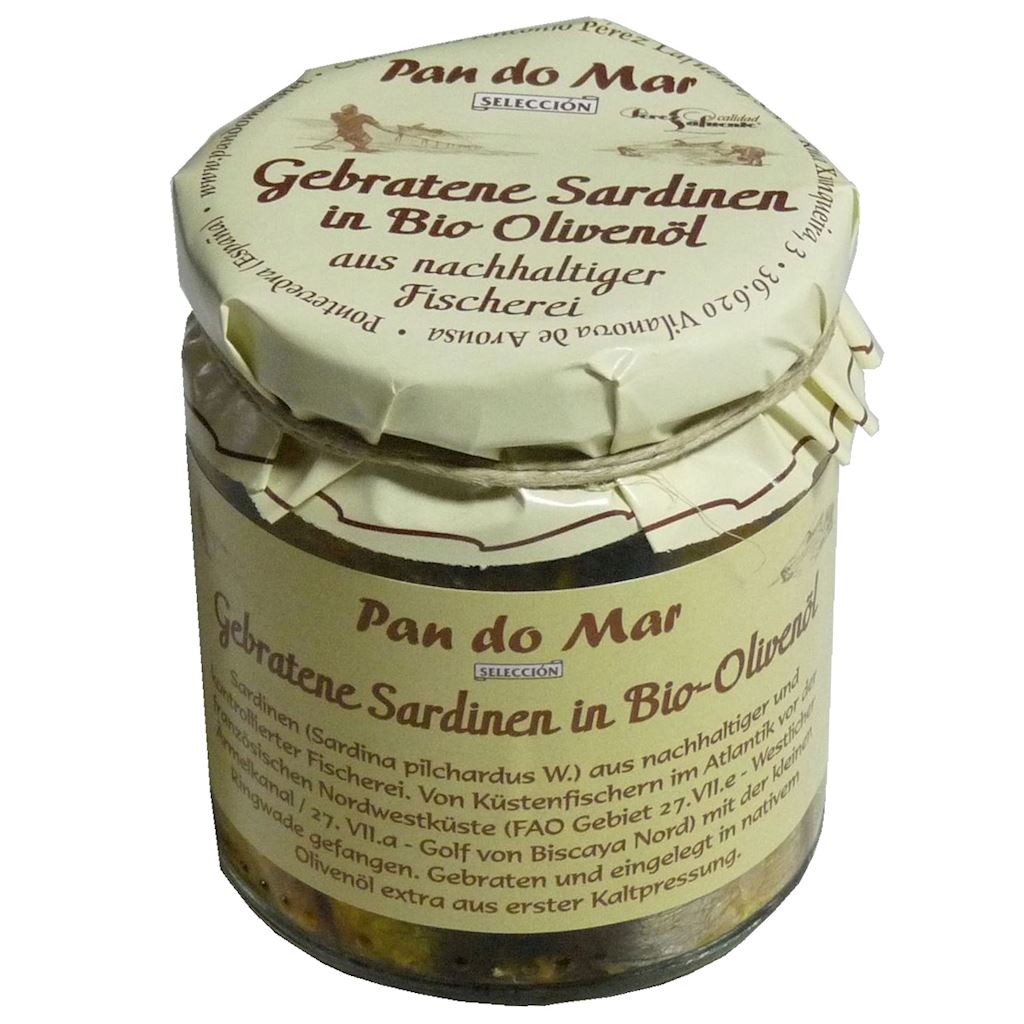 SARDYNKI EUROPEJSKIE SMAŻONE W BIO OLIWIE Z OLIWEK EXTRA VIRGIN 220 g (SŁOIK) – PAN DO MAR