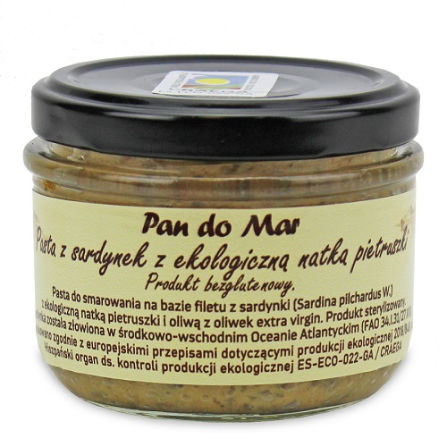 PASTA Z SARDYNEK Z BIO NATKĄ PIETRUSZKI BEZGLUTENOWA 125 g (SŁOIK) – PAN DO MAR