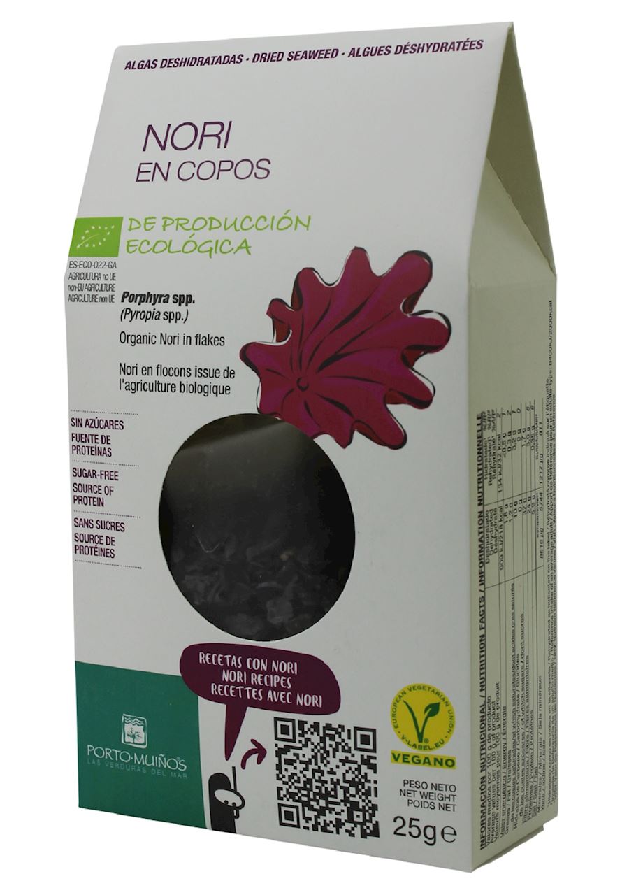ALGI MORSKIE SUSZONE - NORI PŁATKI BIO 25 g - PORTO MUINOS