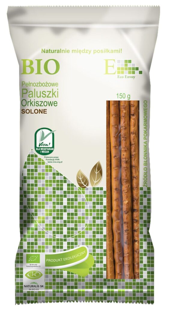 PALUSZKI ORKISZOWE PEŁNOZIARNISTE SOLONE BIO 150 g – ENVOY