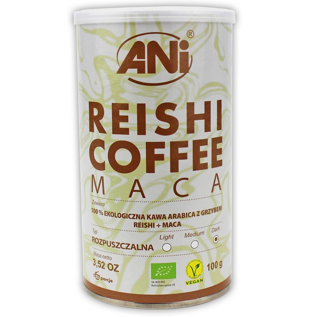 KAWA ROZPUSZCZALNA „REISHI + MACA” BIO 100 g – ANI