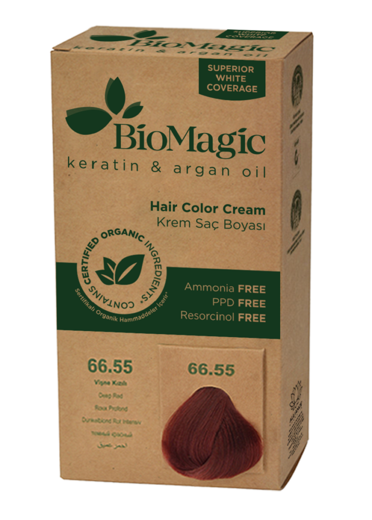 FARBA DO WŁOSÓW GŁĘBOKA CZERWIEŃ (66.55) 250 g – BIOMAGIC