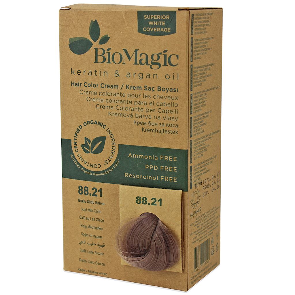 FARBA DO WŁOSÓW MROŹNA KAWA Z MLEKIEM (88.21) 250 g – BIOMAGIC