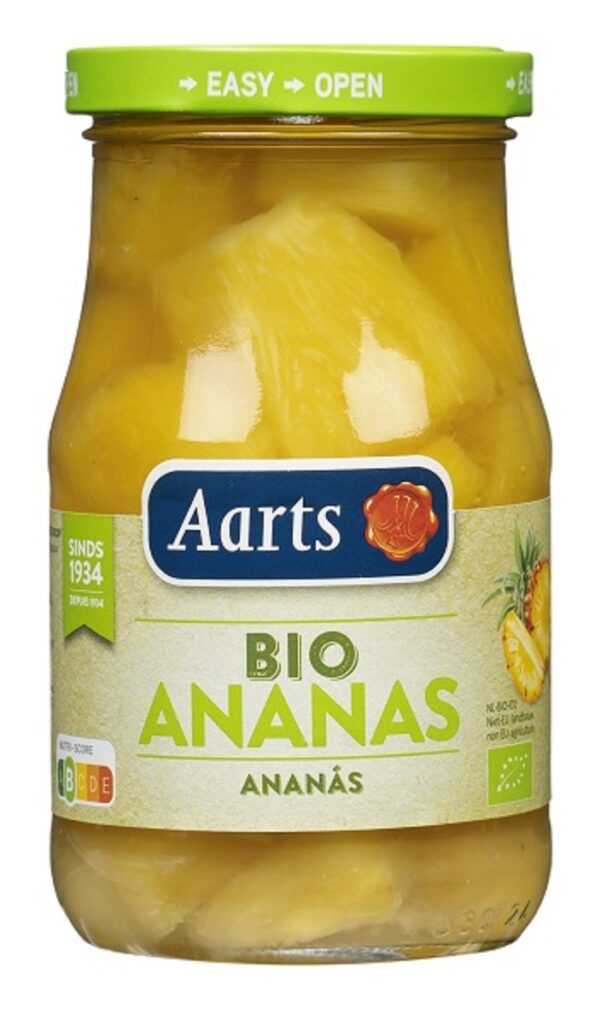 ANANAS KAWAŁKI W LEKKIM SYROPIE BIO 350 g (190 g) (SŁOIK) – AARTS