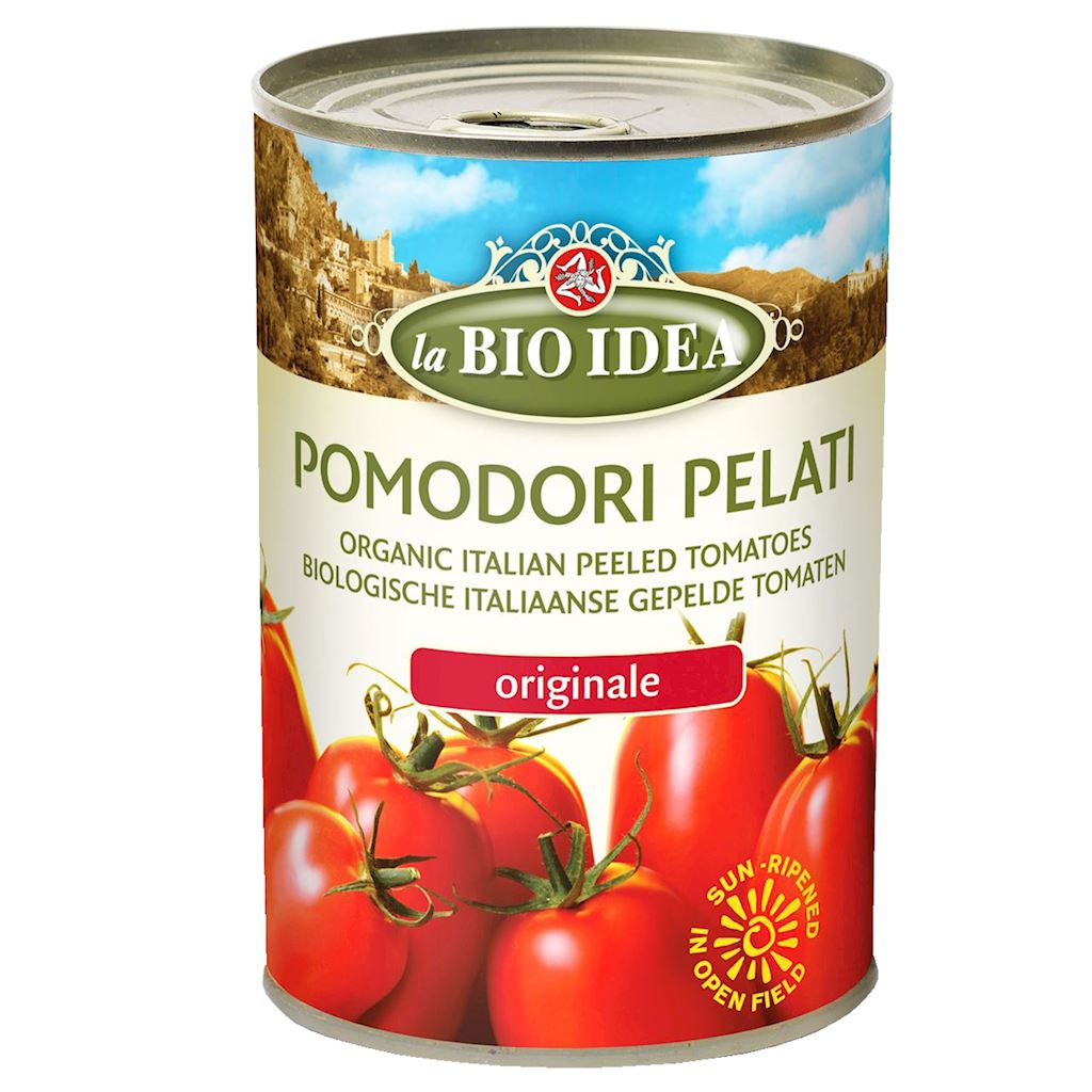 POMIDORY PELATI BEZ SKÓRY BIO 400 g (240 g) – LA BIO IDEA