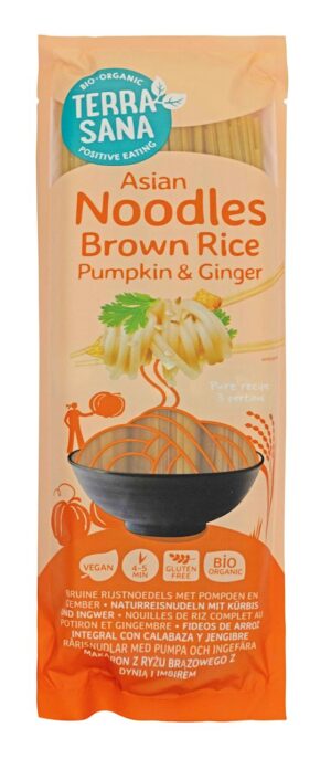 MAKARON (RYŻOWY RAZOWY Z DYNIĄ I IMBIREM) NOODLE SPAGHETTI BEZGLUTENOWY BIO 250 g - TERRASANA