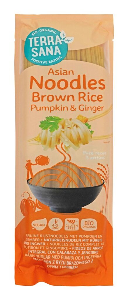 MAKARON (RYŻOWY RAZOWY Z DYNIĄ I IMBIREM) NOODLE SPAGHETTI BEZGLUTENOWY BIO 250 g – TERRASANA