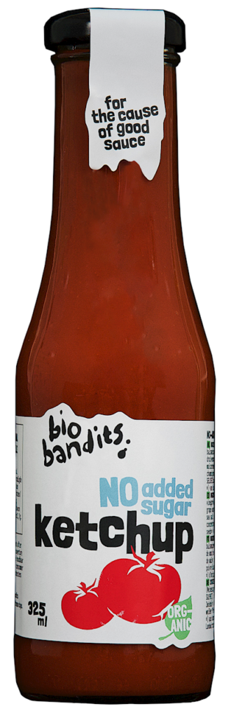 KETCHUP BEZ DODATKU CUKRÓW BIO 325 ml – BIO BANDITS