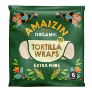 TORTILLA WRAPS Z OTRĘBAMI (ŹRÓDŁO BŁONNIKA POKARMOWEGO) BIO (6 szt.) 240 g - AMAIZIN