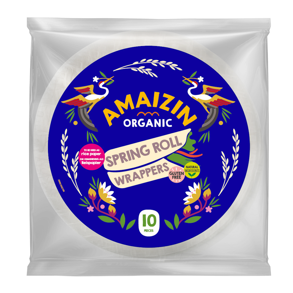 PAPIER RYŻOWY NA SPRING ROLLSY I SAJGONKI BEZGLUTENOWY BIO (10 szt.) 100 g – AMAIZIN