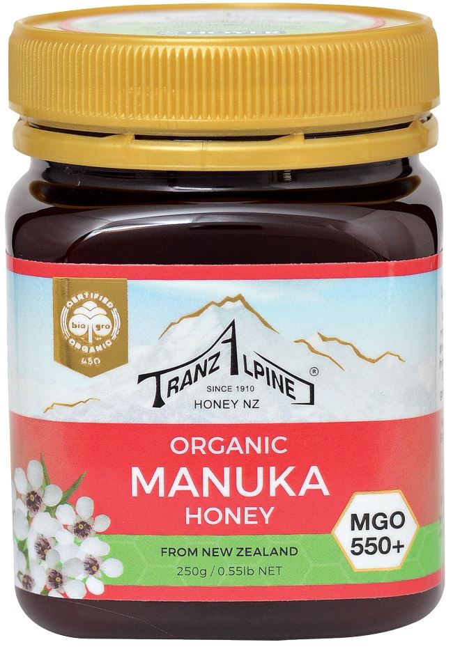 MIÓD MANUKA MGO 550+ BIO 250 g – TRANZALPINE