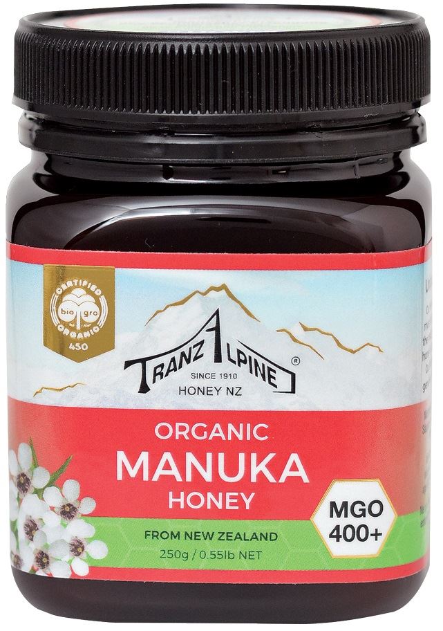 MIÓD MANUKA MGO 400+ BIO 250 g – TRANZALPINE