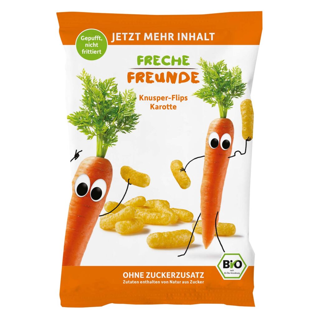 CHRUPKI KUKURYDZIANO – MARCHEWKOWE OD 1 ROKU BIO 30 g – FRECHE FREUNDE