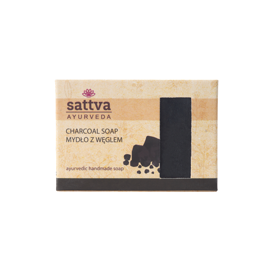 MYDŁO W KOSTCE DO CIAŁA Z WĘGLEM AKTYWNYM 125 g – SATTVA