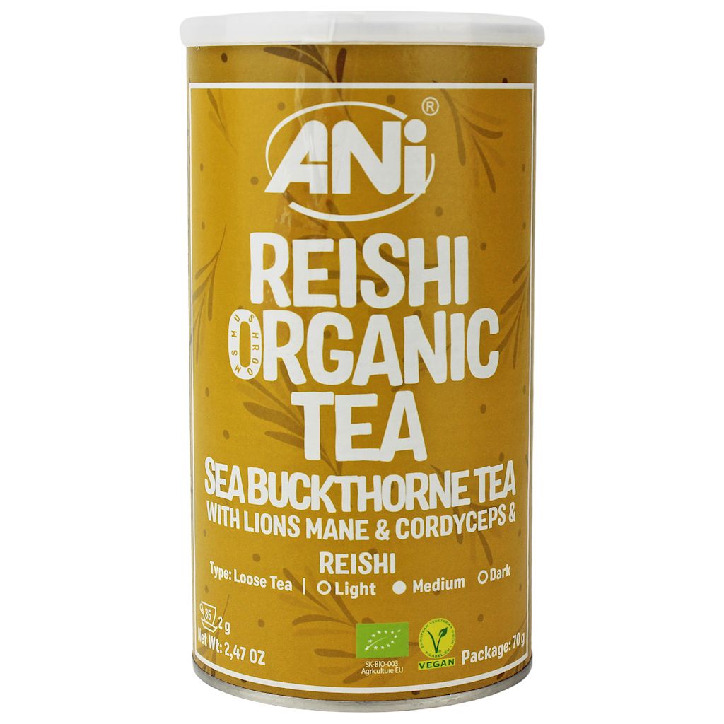HERBATKA ROKITNIKOWA Z REISHI, LION’S MANE I CORDYCEPS BIO 70 g – ANI