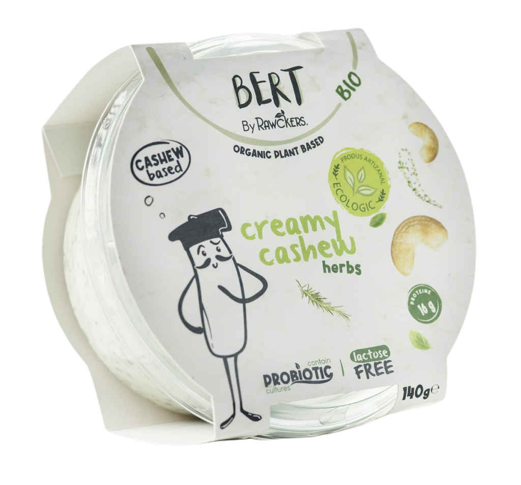 WEGAŃSKA ALTERNATYWA SERKA ŚMIETANKOWEGO Z ORZECHÓW NERKOWCA I ZIÓŁ BIO 140 g – BERT