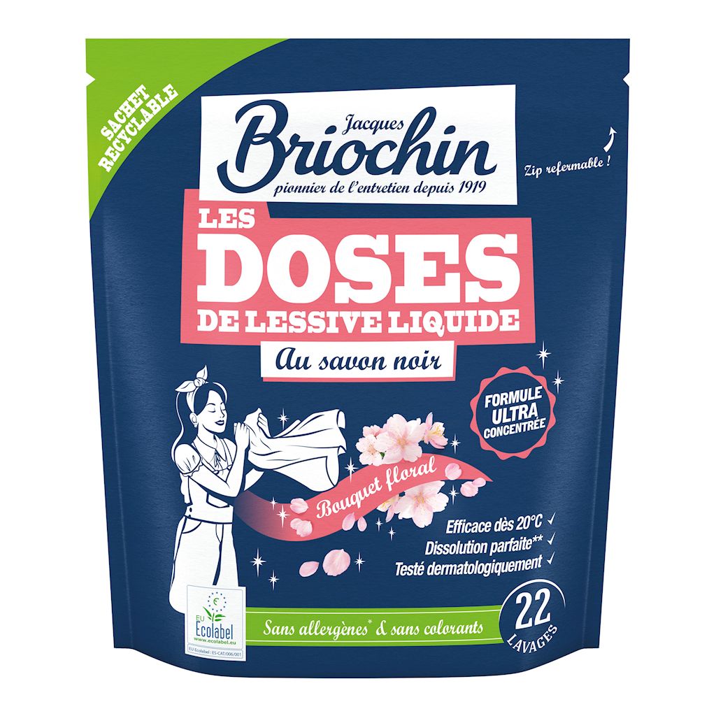 KAPSUŁKI DO PRANIA UNIWERSALNE KWIATOWE NA BAZIE SZAREGO MYDŁA (22 szt.) – BRIOCHIN
