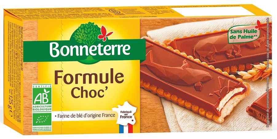 HERBATNIKI Z CZEKOLADĄ Z NADZIENIEM MLECZNYM BIO 125 g – BONNETERRE