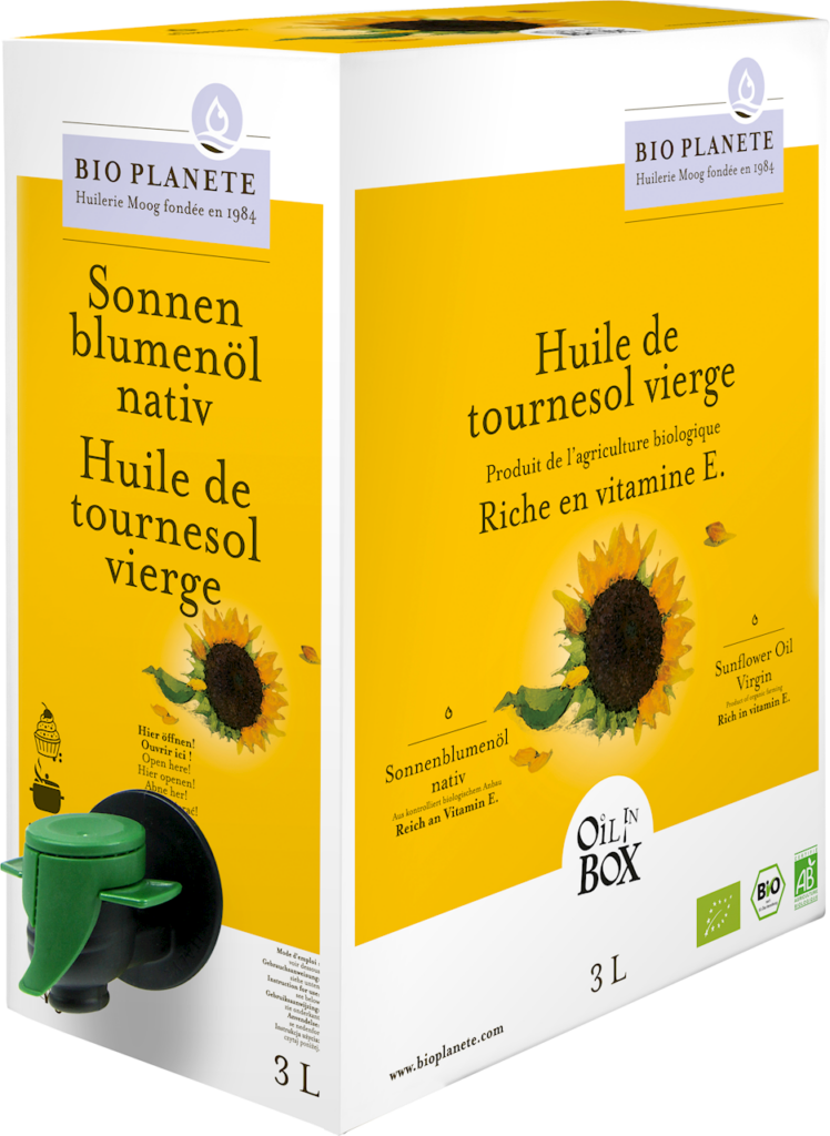 OLEJ SŁONECZNIKOWY TŁOCZONY NA ZIMNO BIO 3 L – BIO PLANETE