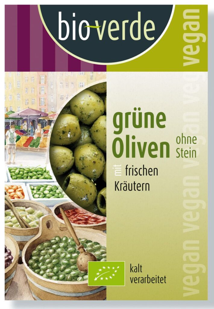 OLIWKI ZIELONE BEZ PESTEK Z ZIOŁAMI BIO 150 g – BIO-VERDE