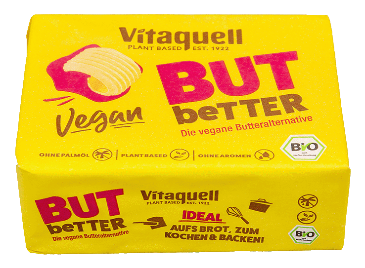 SMAROWIDŁO ROŚLINNE BEZ OLEJU PALMOWEGO (VEGAN BUTBETTER) BIO 250 g – VITAQUELL