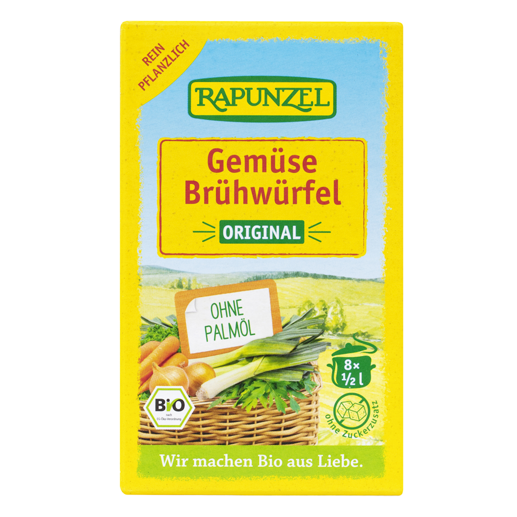 BULION – KOSTKI WARZYWNE BEZ DODATKU CUKRÓW BIO (8 x 10,5 g) 84 g – RAPUNZEL